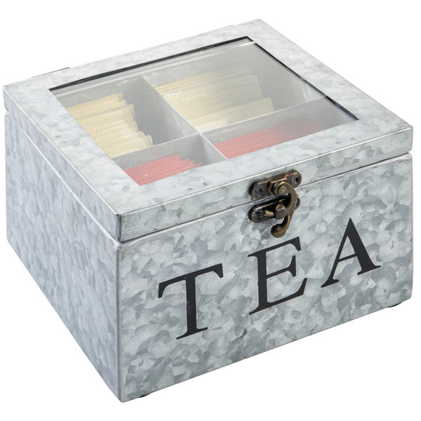 MyGift Galvanized Metal Tea Bag Holder Box Wayfair